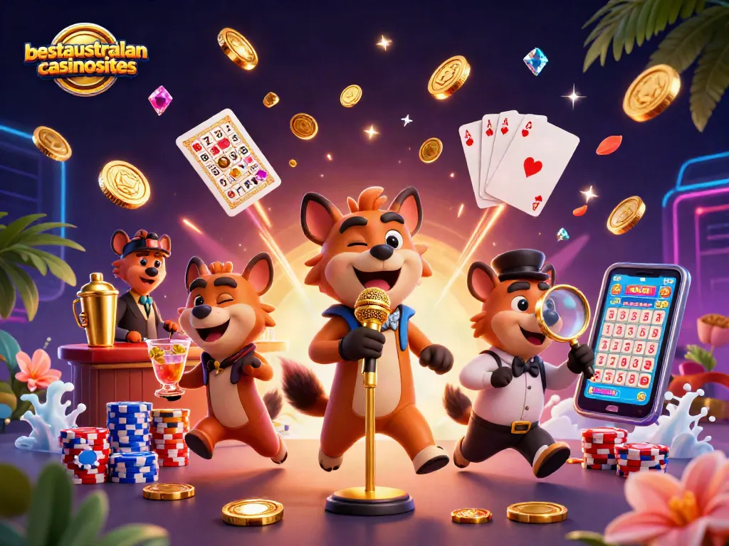 Engage with online bingo at bestaustraliancasinosites with fun-loving hyenas and vibrant game elements.