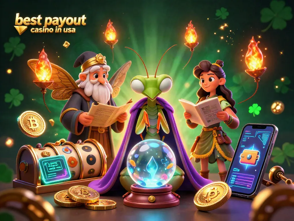 Explore the best payout casino in usa illustrated with vibrant characters and casino elements.