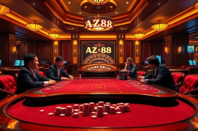 Participate in thrilling games at AZ88 with vibrant casino ambiance and luxurious decor.
