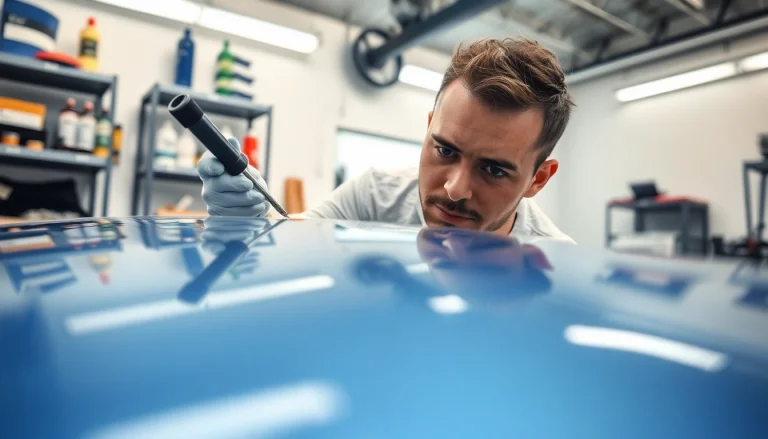 Enhance your vehicle's shine with ceramic coating near me in a professional garage setting.