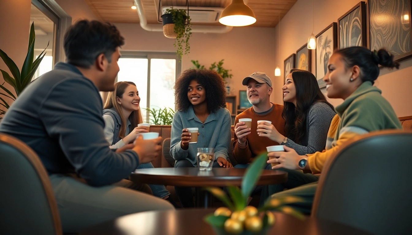Crush on someone moments captured in a cozy café setting, highlighting friendly interactions.