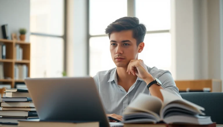 Hire someone to take lsat for you, focused student in a bright study area.