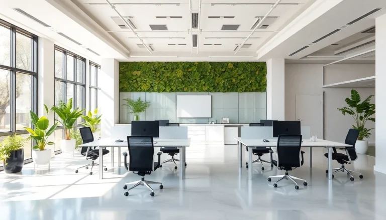Austin contractor for office renovations enhancing a modern workspace with natural lighting.