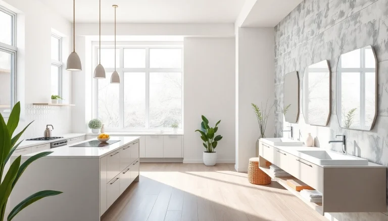 Showcasing a stunning kitchen and bathroom renovation with elegant design features and natural lighting.