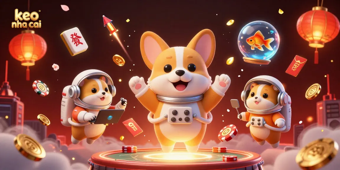 Experience the thrill of keo nha cai in a vibrant space casino scene filled with playful characters.